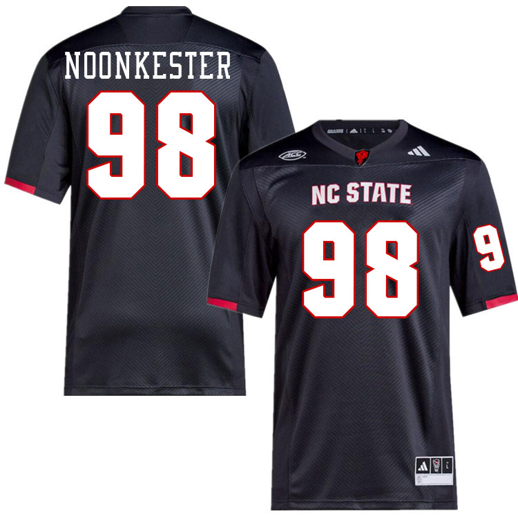 Men #98 Caden Noonkester NC State Wolfpack College Football Jerseys Stitched-Black